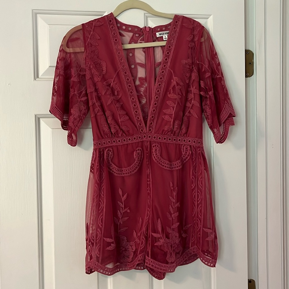 Wild Honey formal lace romper NWOT
